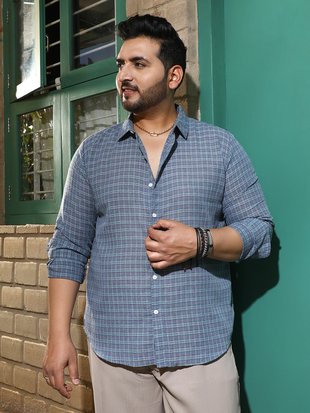 Micro-Tartan Plaid Shirt