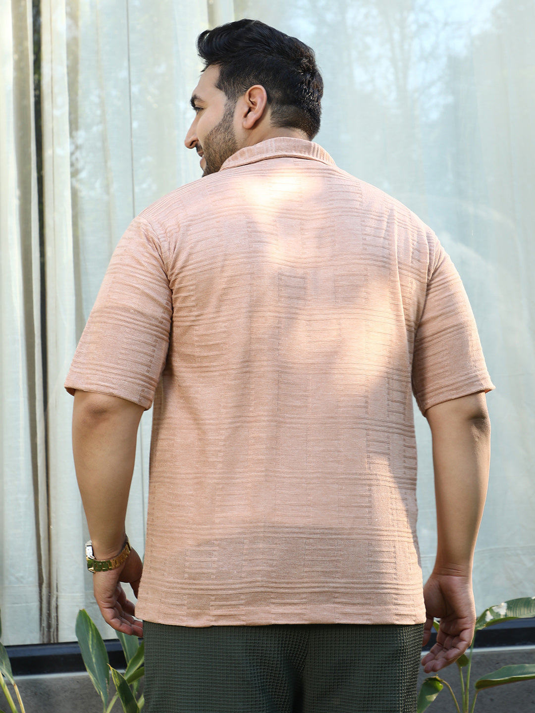 Trough-Knit Polo Shirt