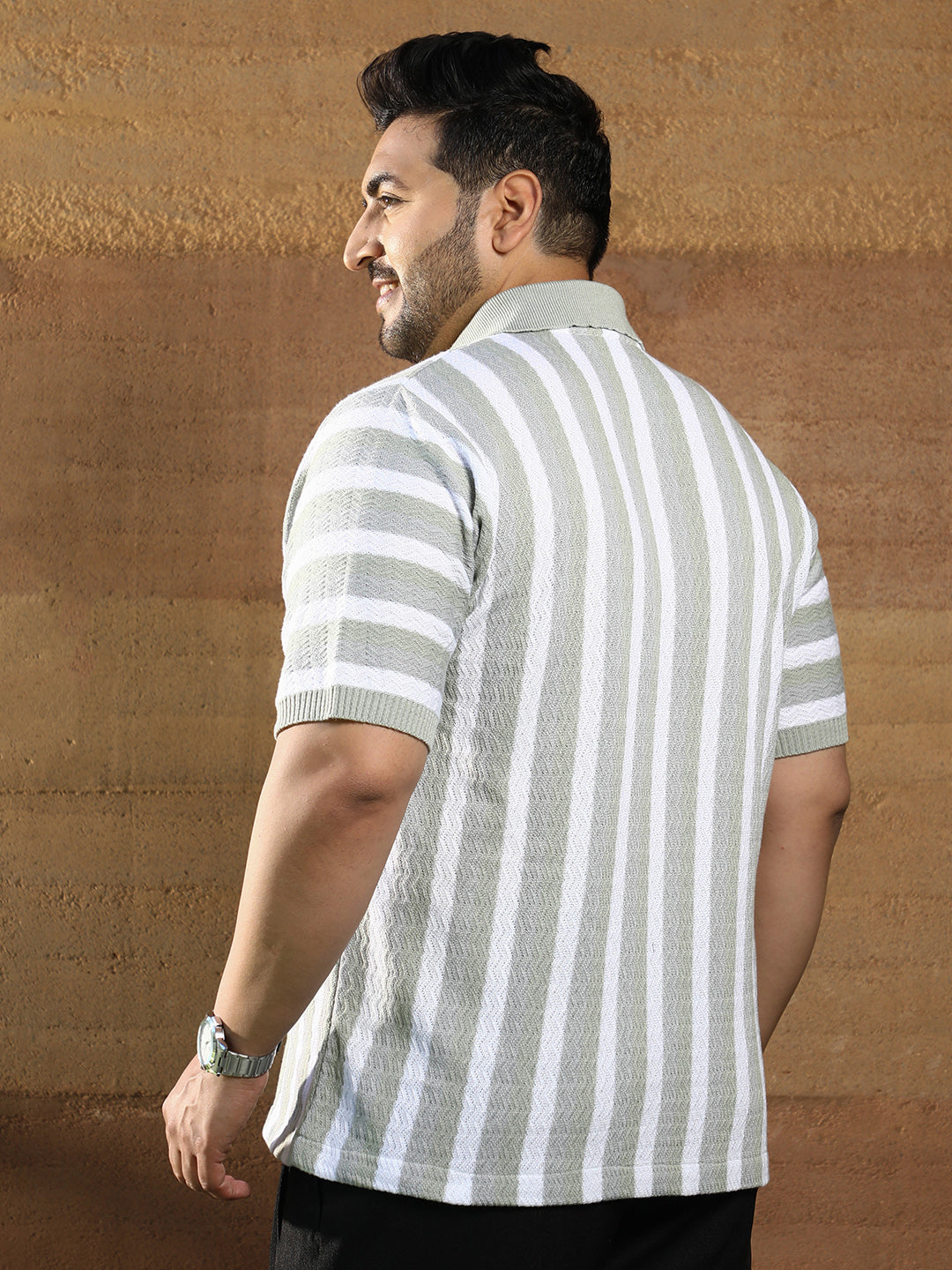 Panel-Knit Polo Shirt