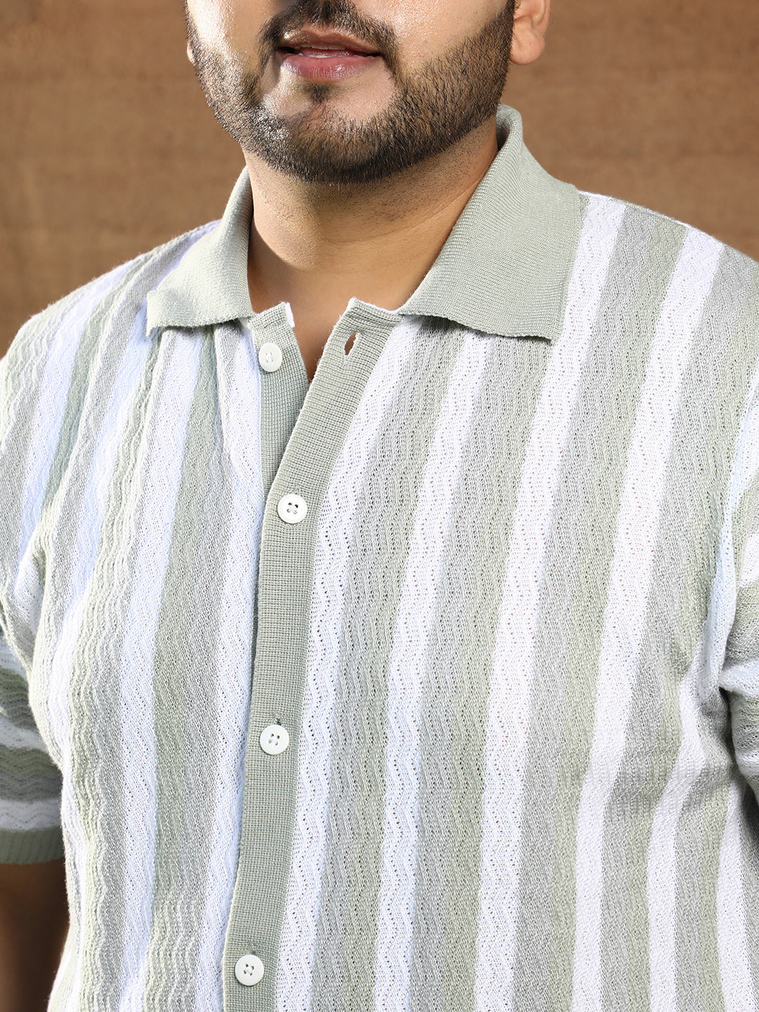 Panel-Knit Polo Shirt