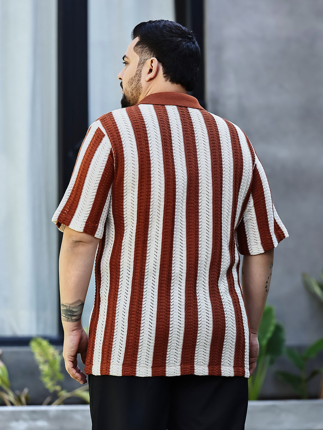 Panel-Knit Polo Shirt