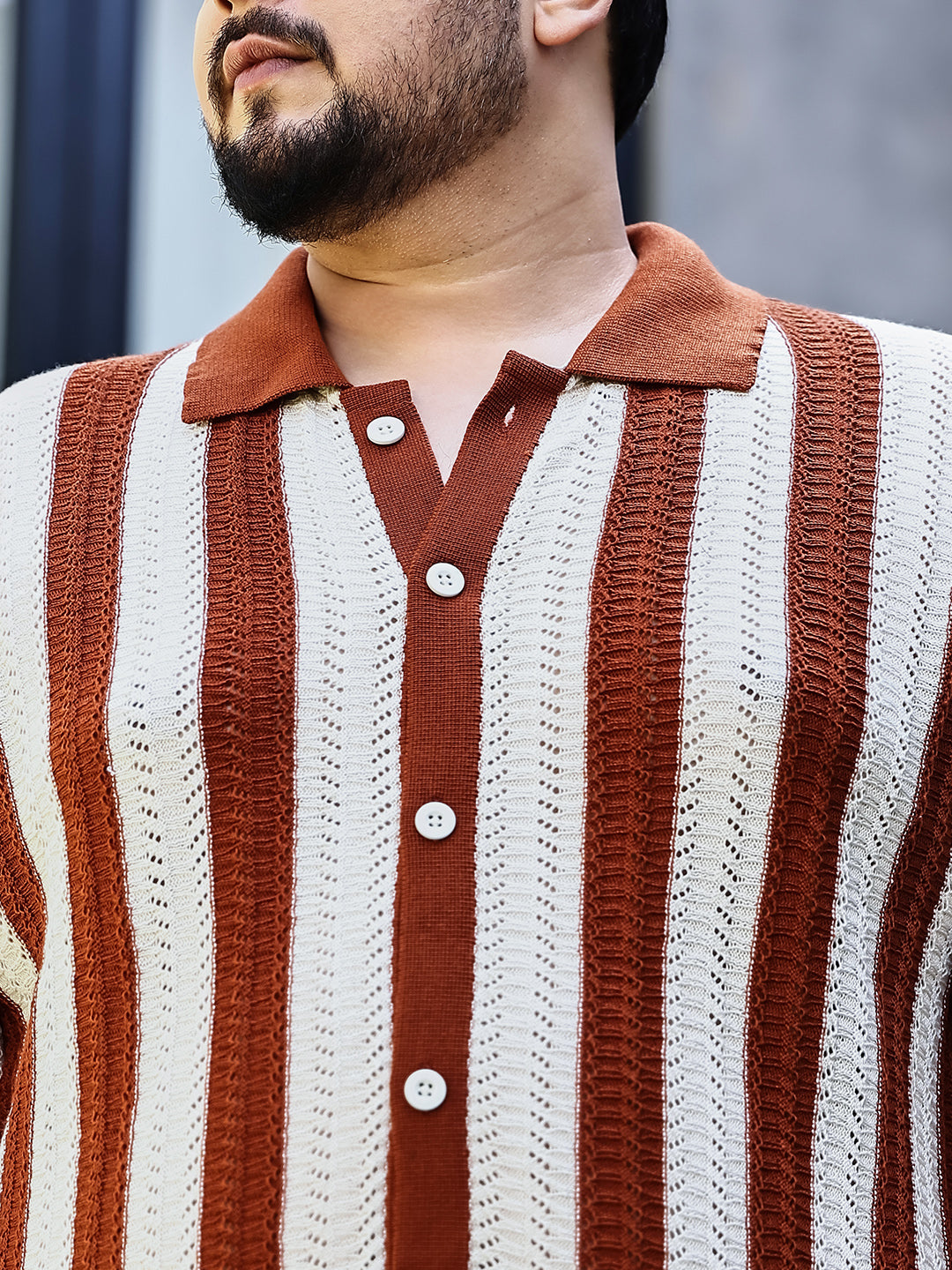 Panel-Knit Polo Shirt