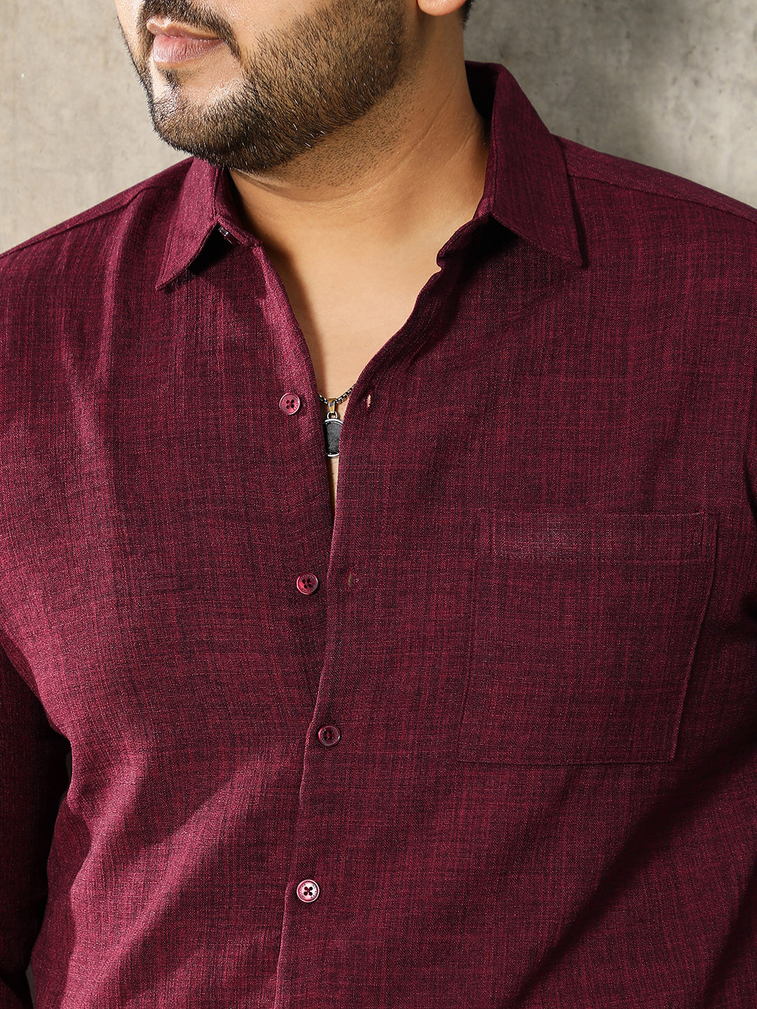 Heathered-Weave Regular Shirt
