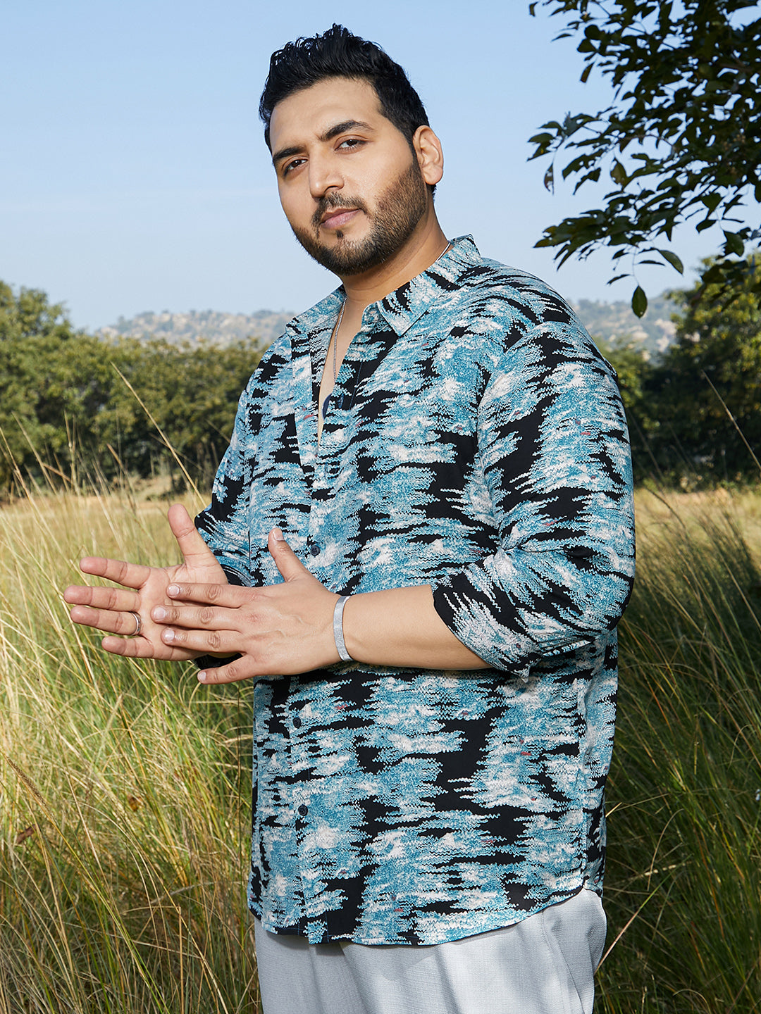 Contrast-Scuff Shirt