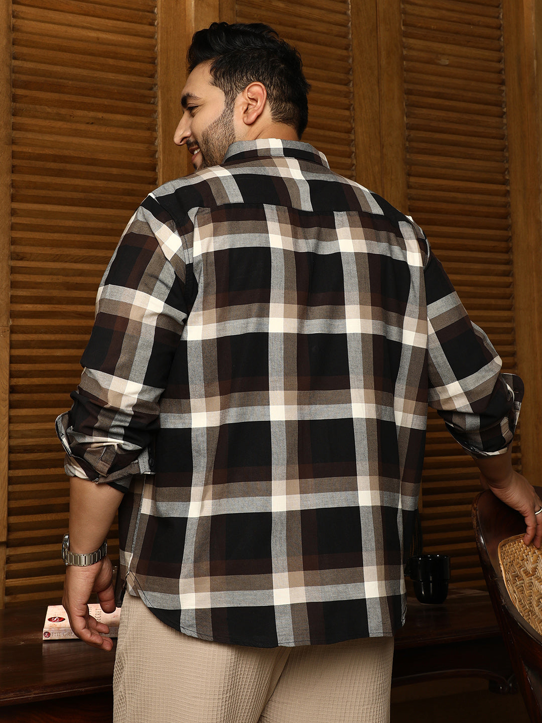 Pixelated-Check Relaxed Shirt