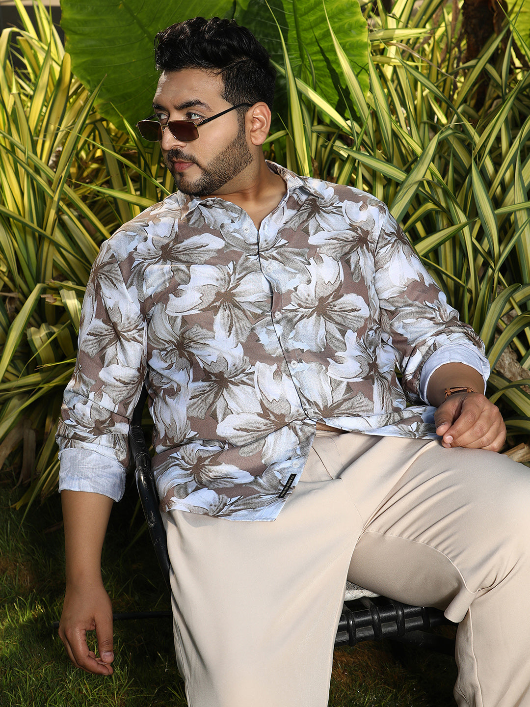 Floral-Overlap Shirt