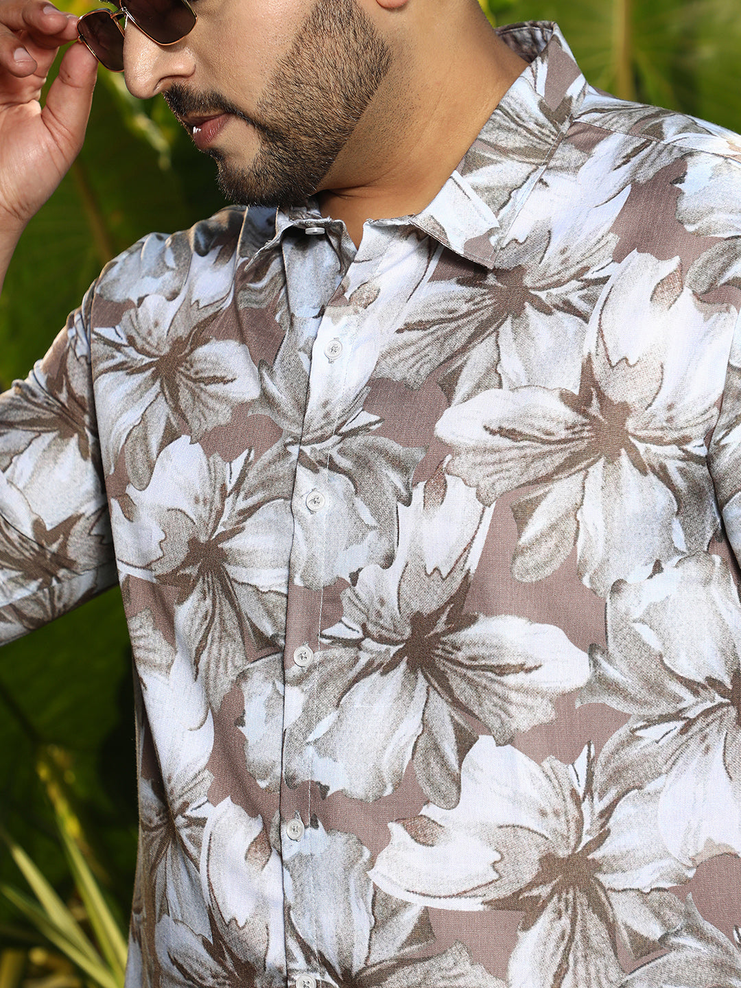 Floral-Overlap Shirt