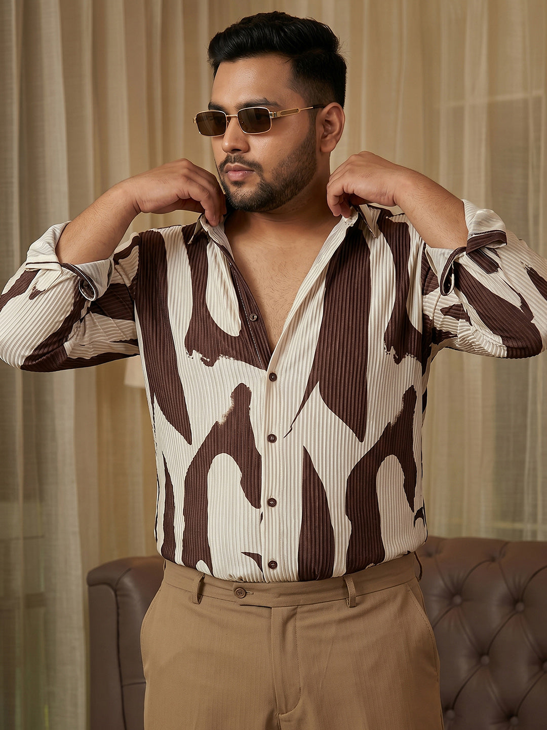 Dark Brown Textured Shirt