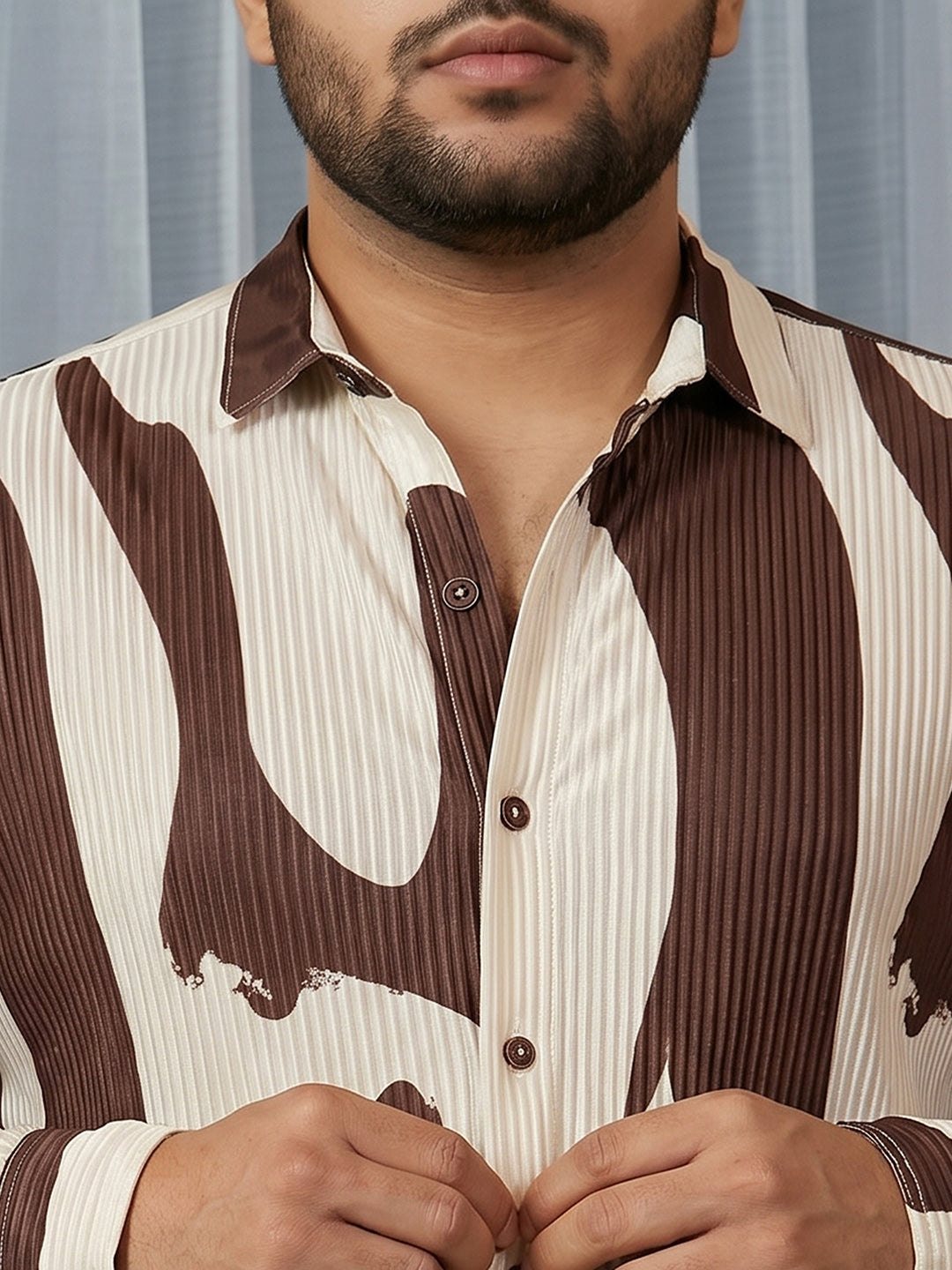 Dark Brown Textured Shirt