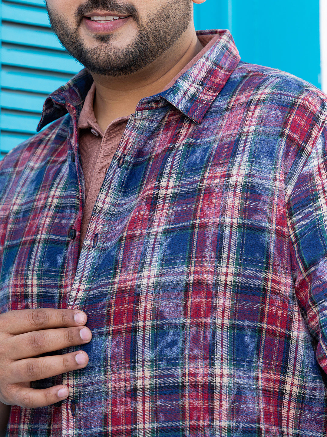 Dark-Plaid Relaxed Shirt