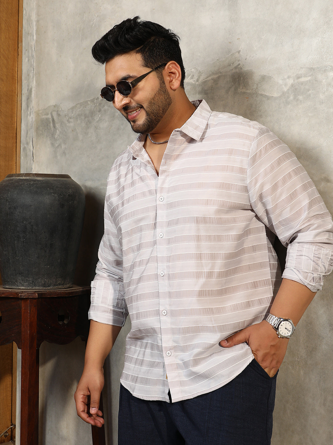 Parallel-Stripe Shirt