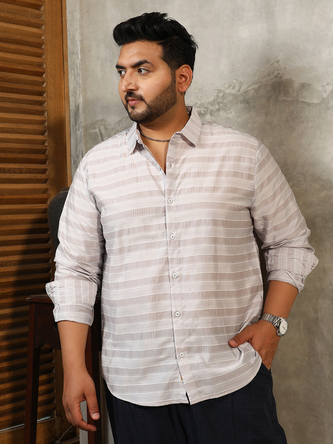 Parallel-Stripe Shirt