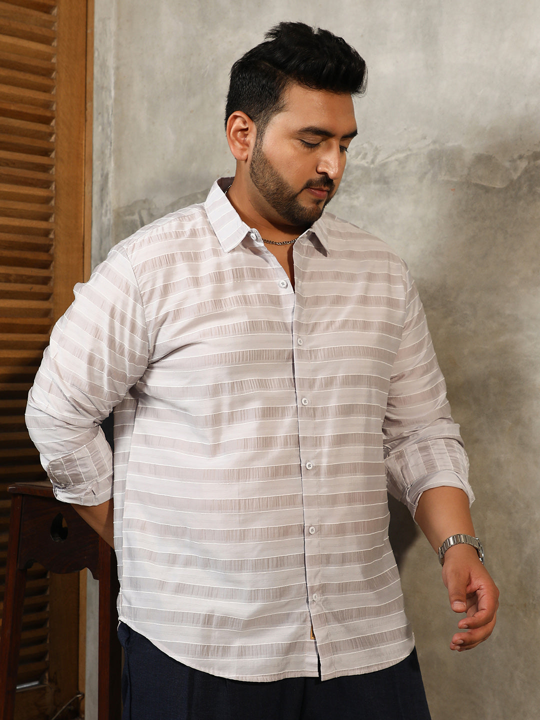 Parallel-Stripe Shirt