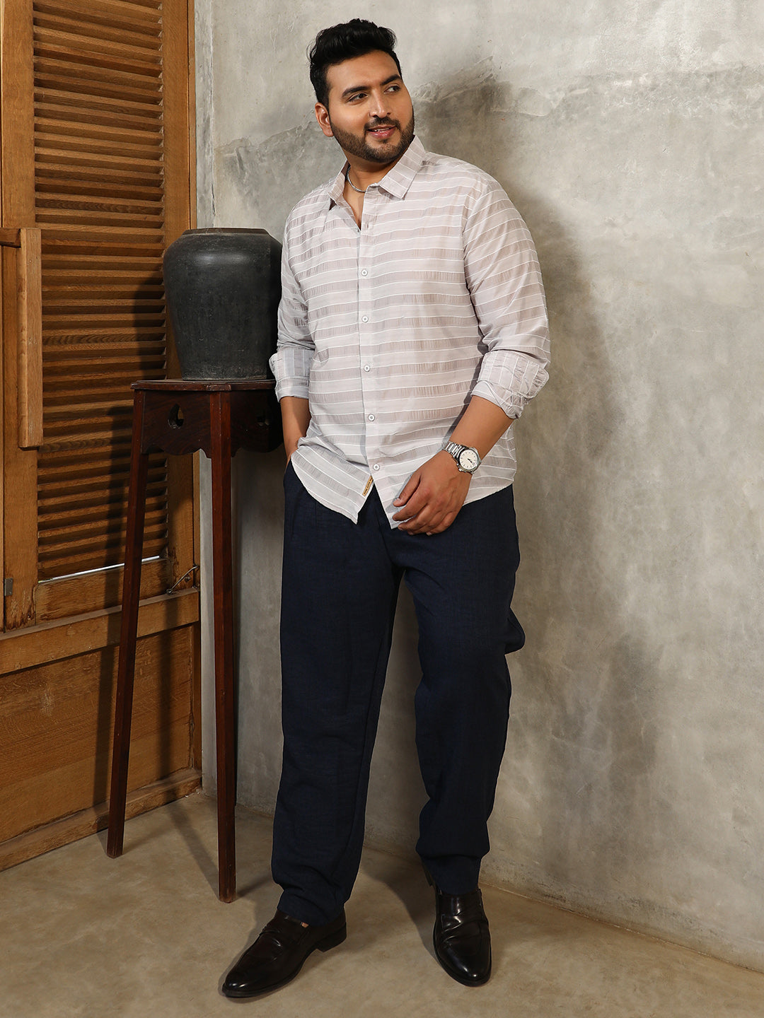 Parallel-Stripe Shirt