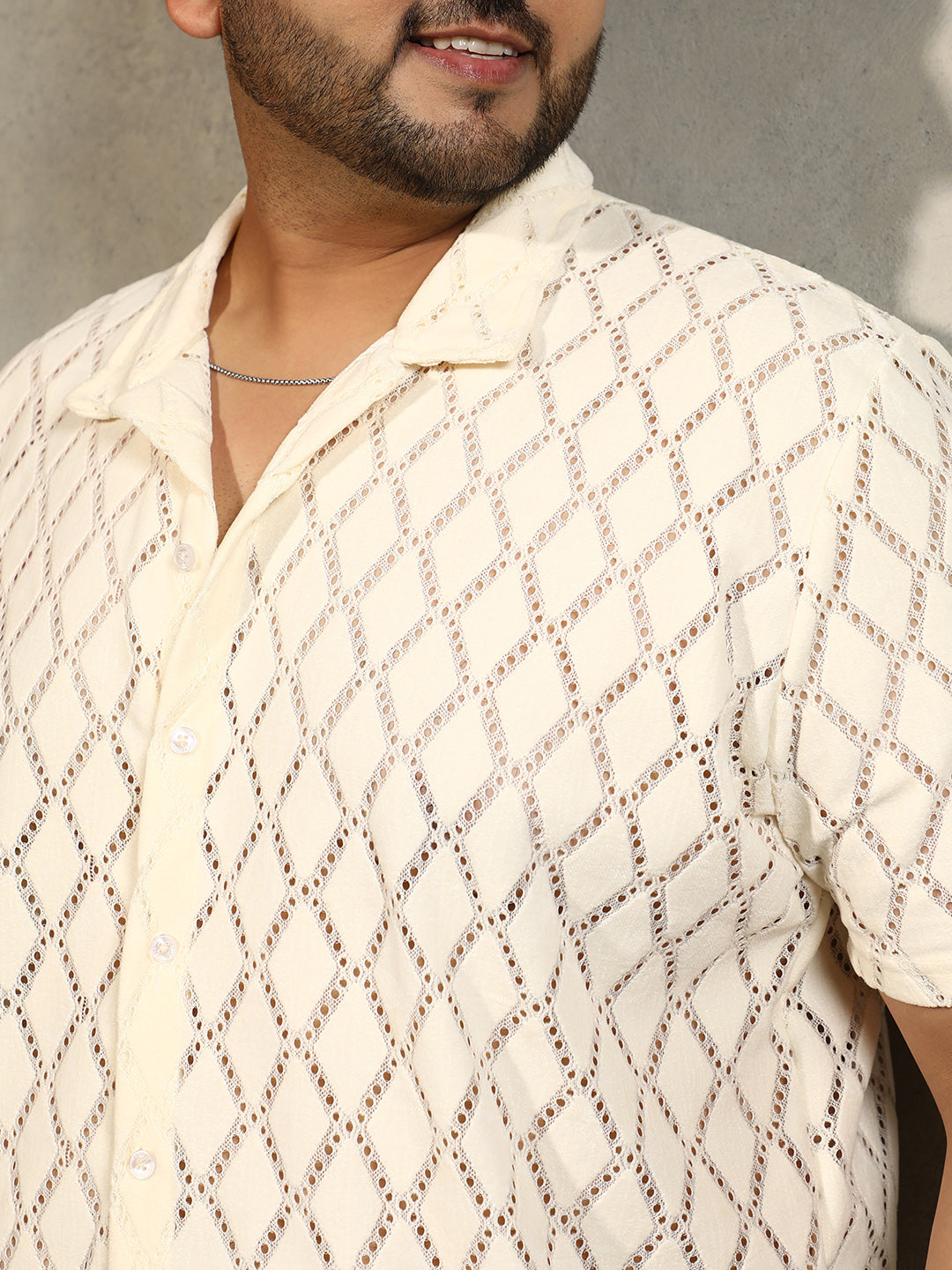 Argyle-Crochet Resort Shirt