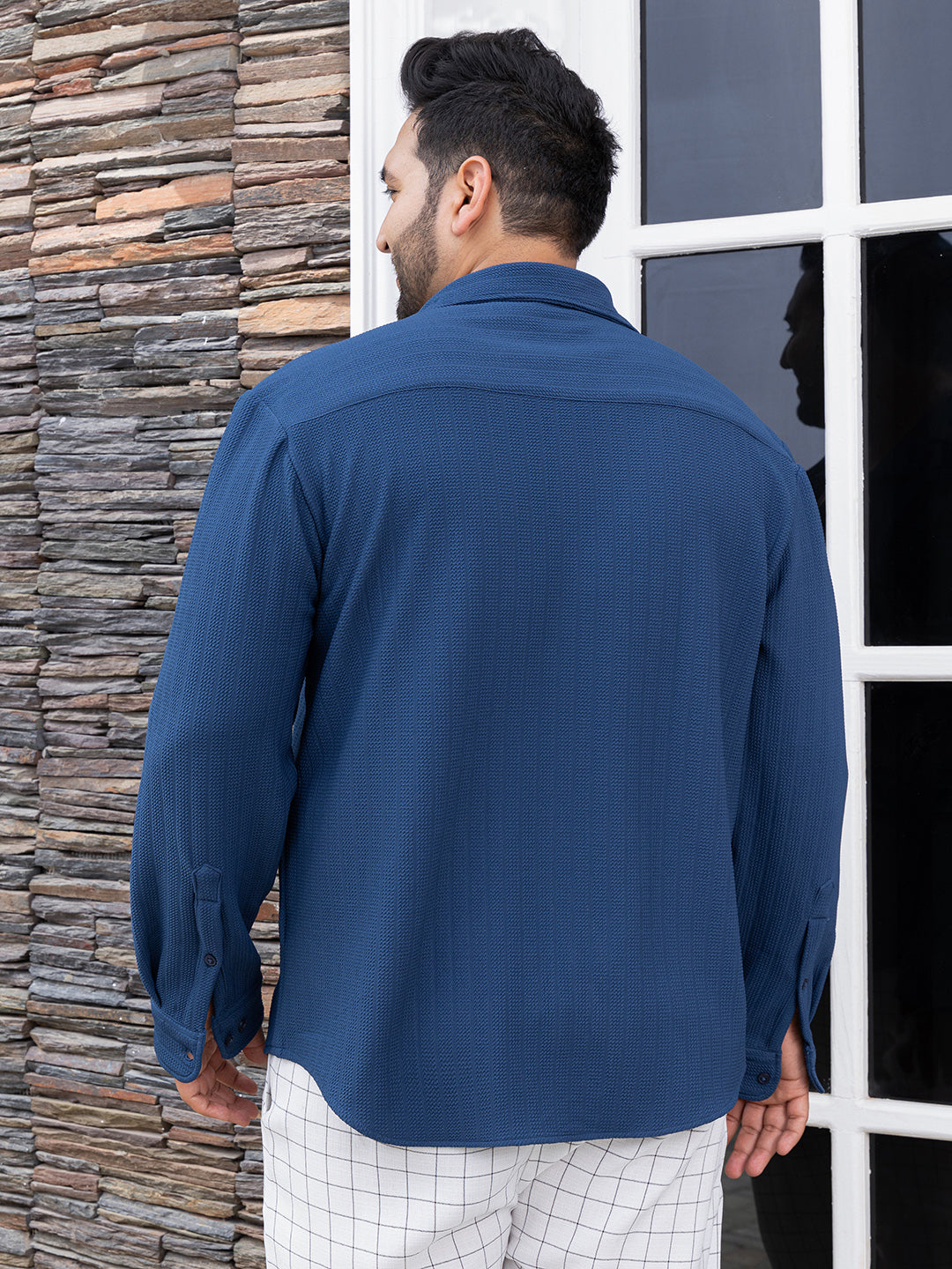 Chevron-Panel Tactile Shirt