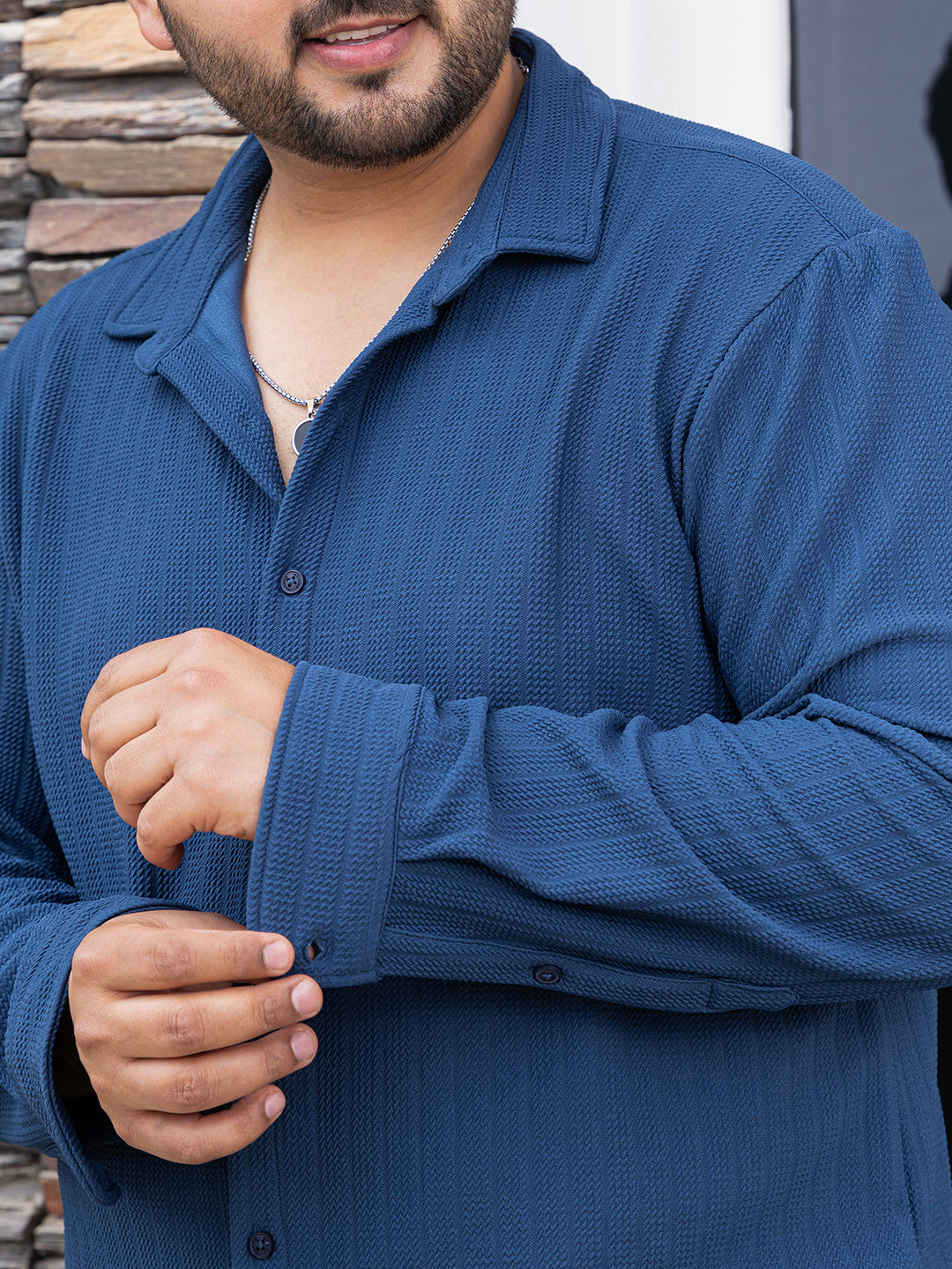 Chevron-Panel Tactile Shirt