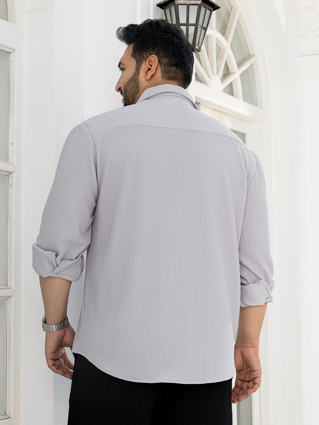 Chevron-Panel Tactile Shirt
