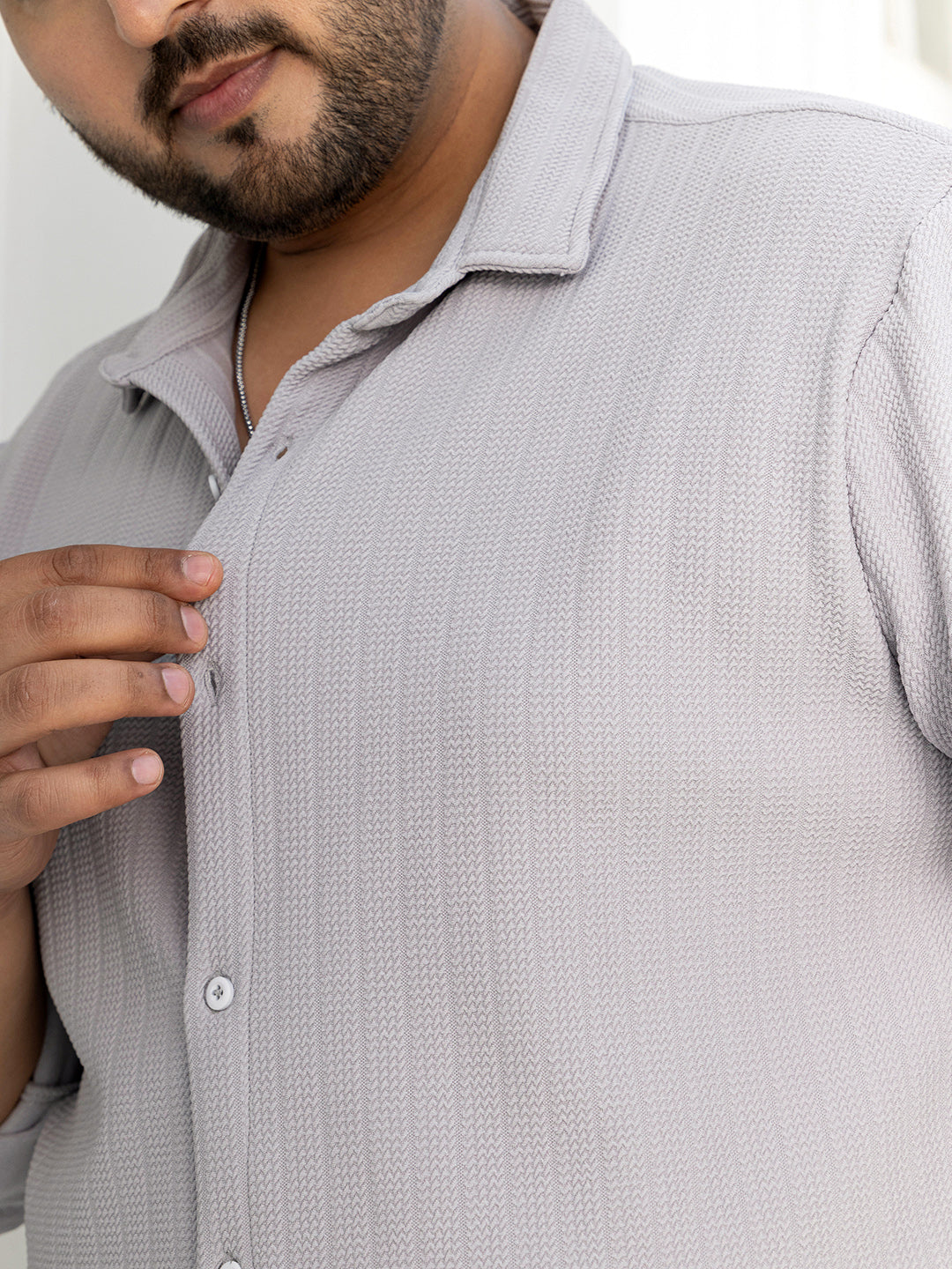 Chevron-Panel Tactile Shirt