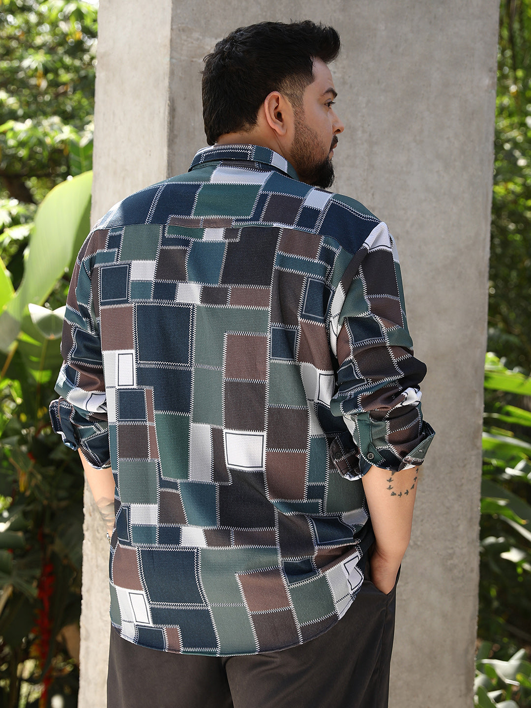 Patch-Stitch Imprint Shirt