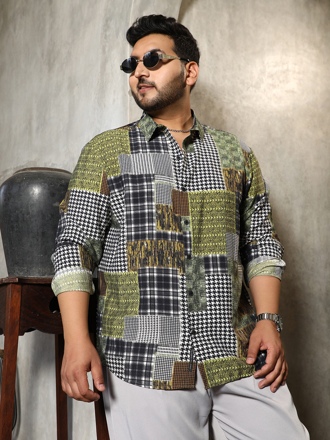 Houndstooth Block Shirt