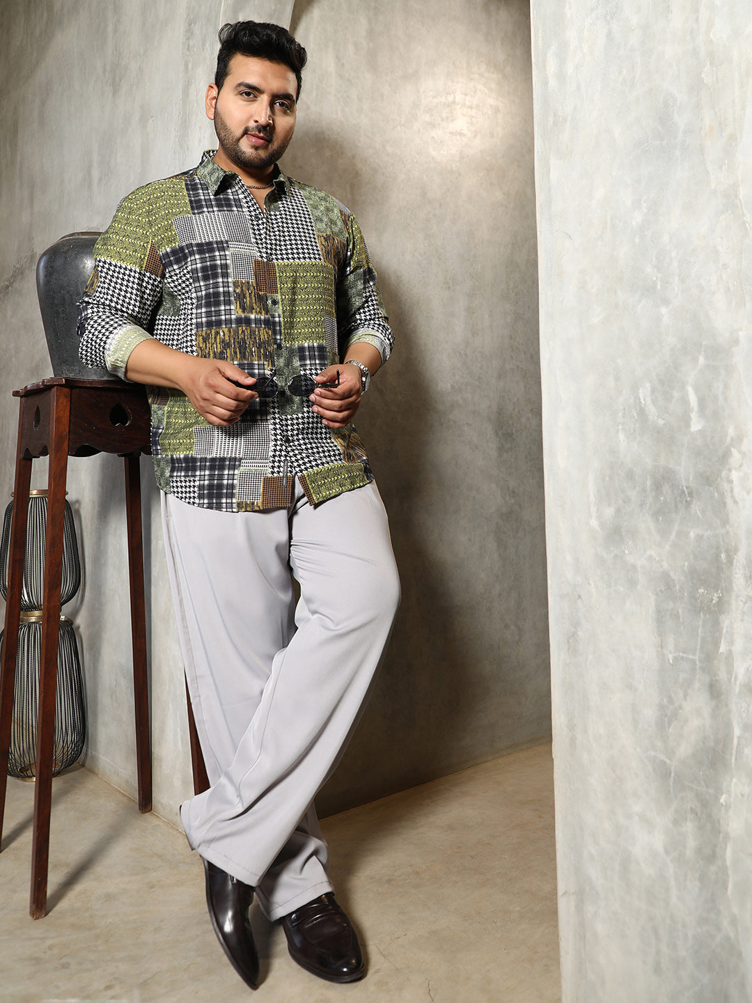 Houndstooth Block Shirt