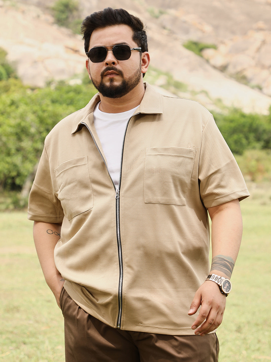 Waffle-Utility Casual Shirt