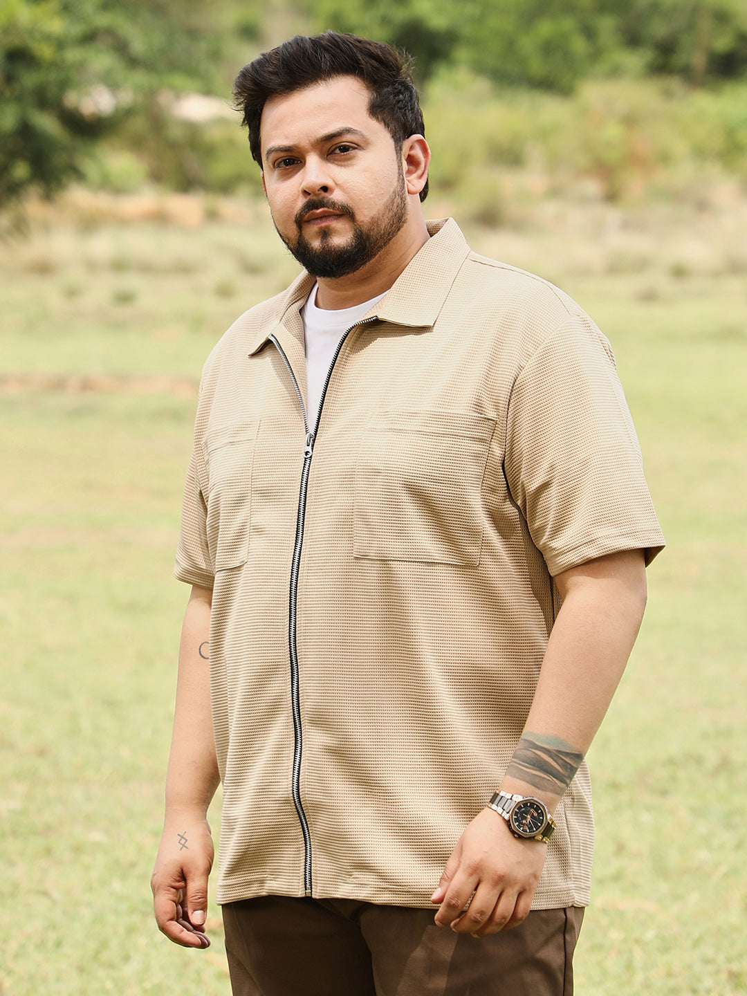 Waffle-Utility Casual Shirt