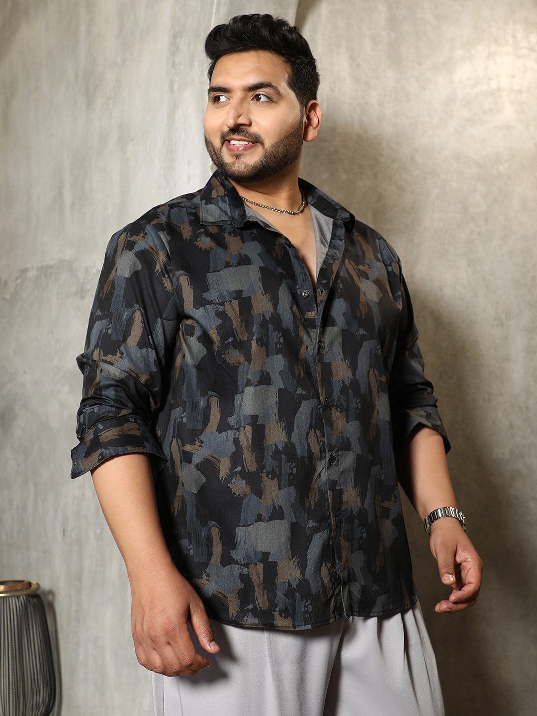 Fray-Stroke Imprint Shirt