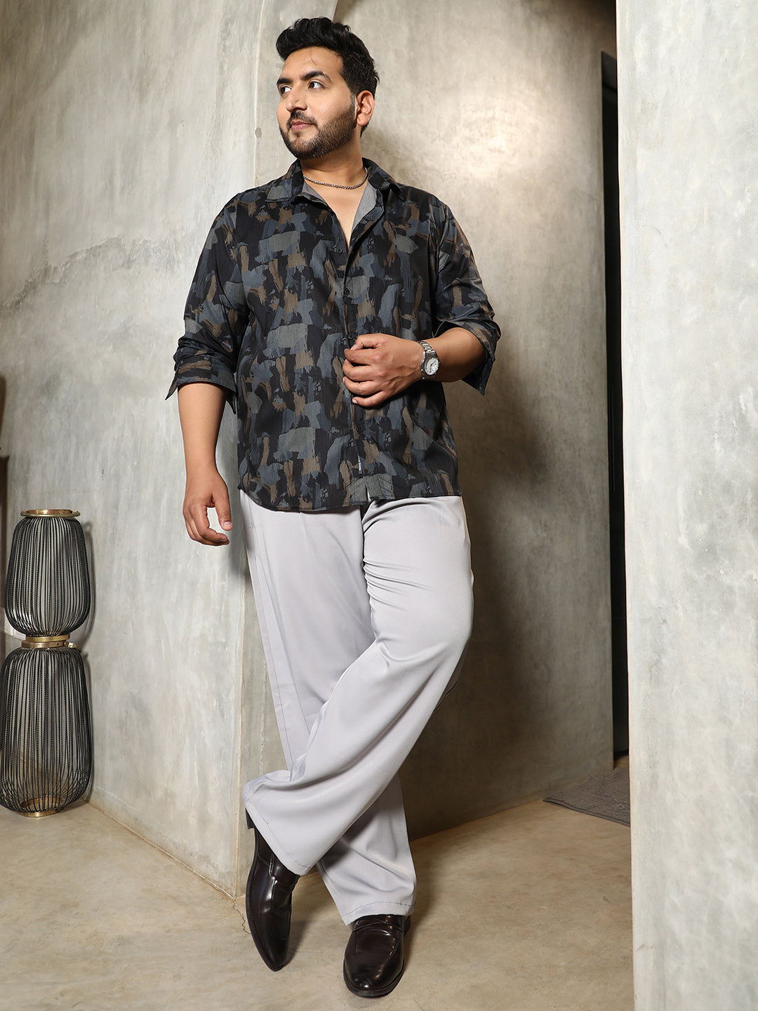 Fray-Stroke Imprint Shirt