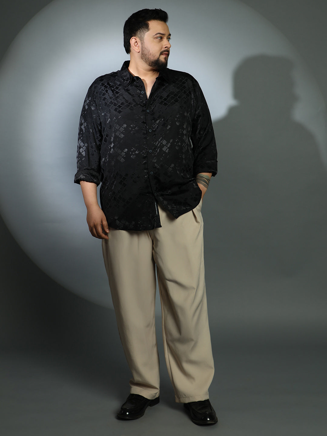 Noir-Cubic Textured Shirt