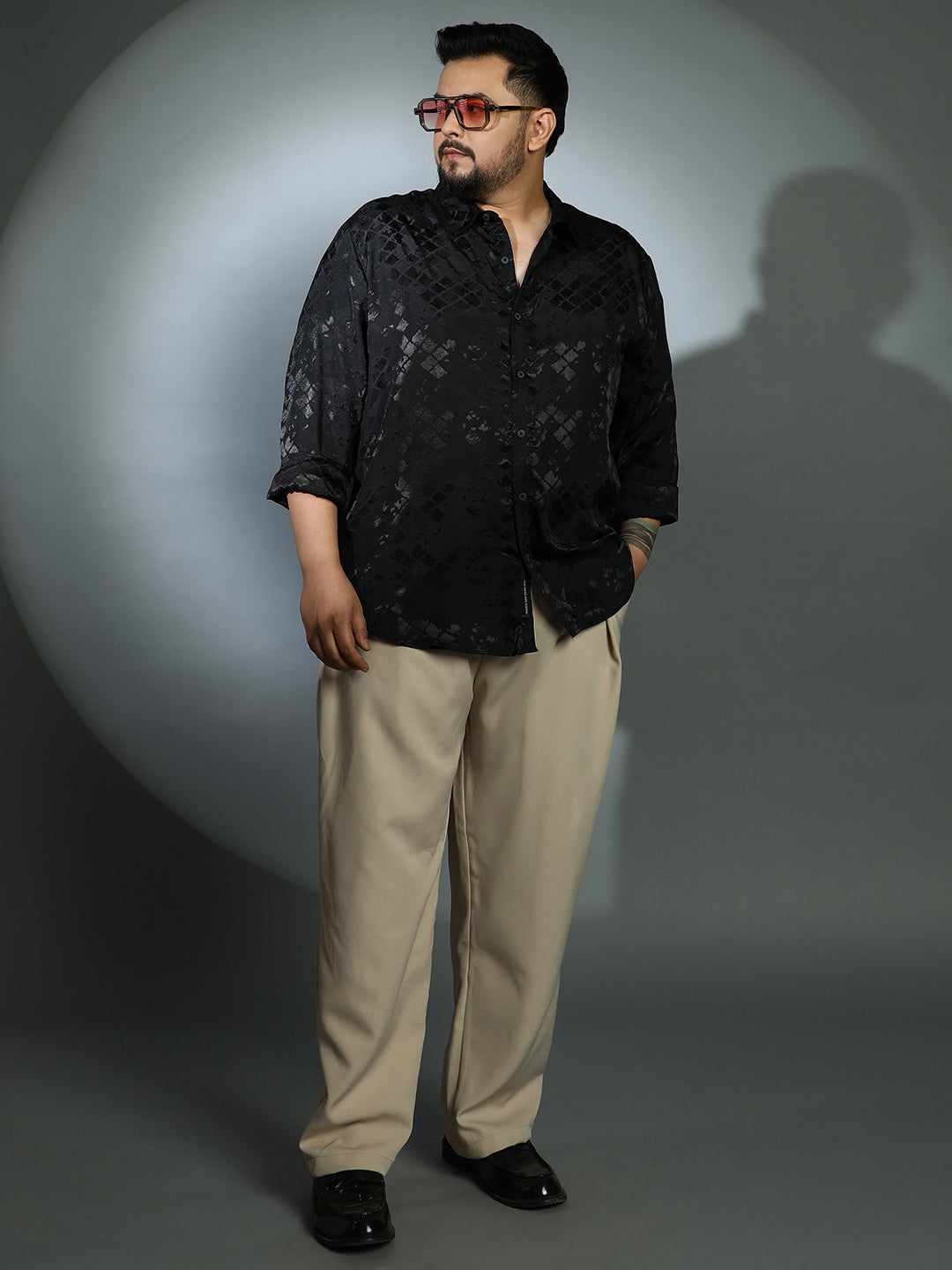 Noir-Cubic Textured Shirt