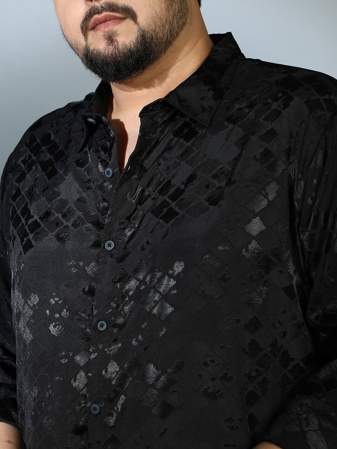 Noir-Cubic Textured Shirt