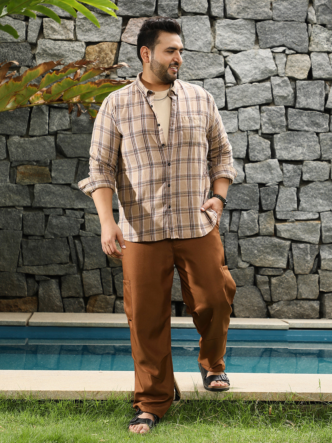Plaid-Woven Regular Shirt