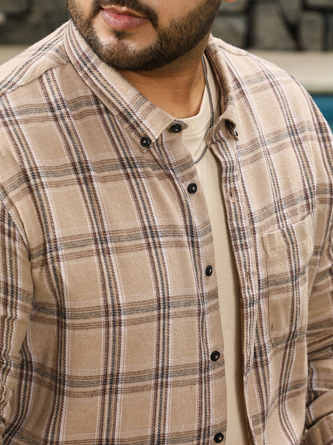 Plaid-Woven Regular Shirt