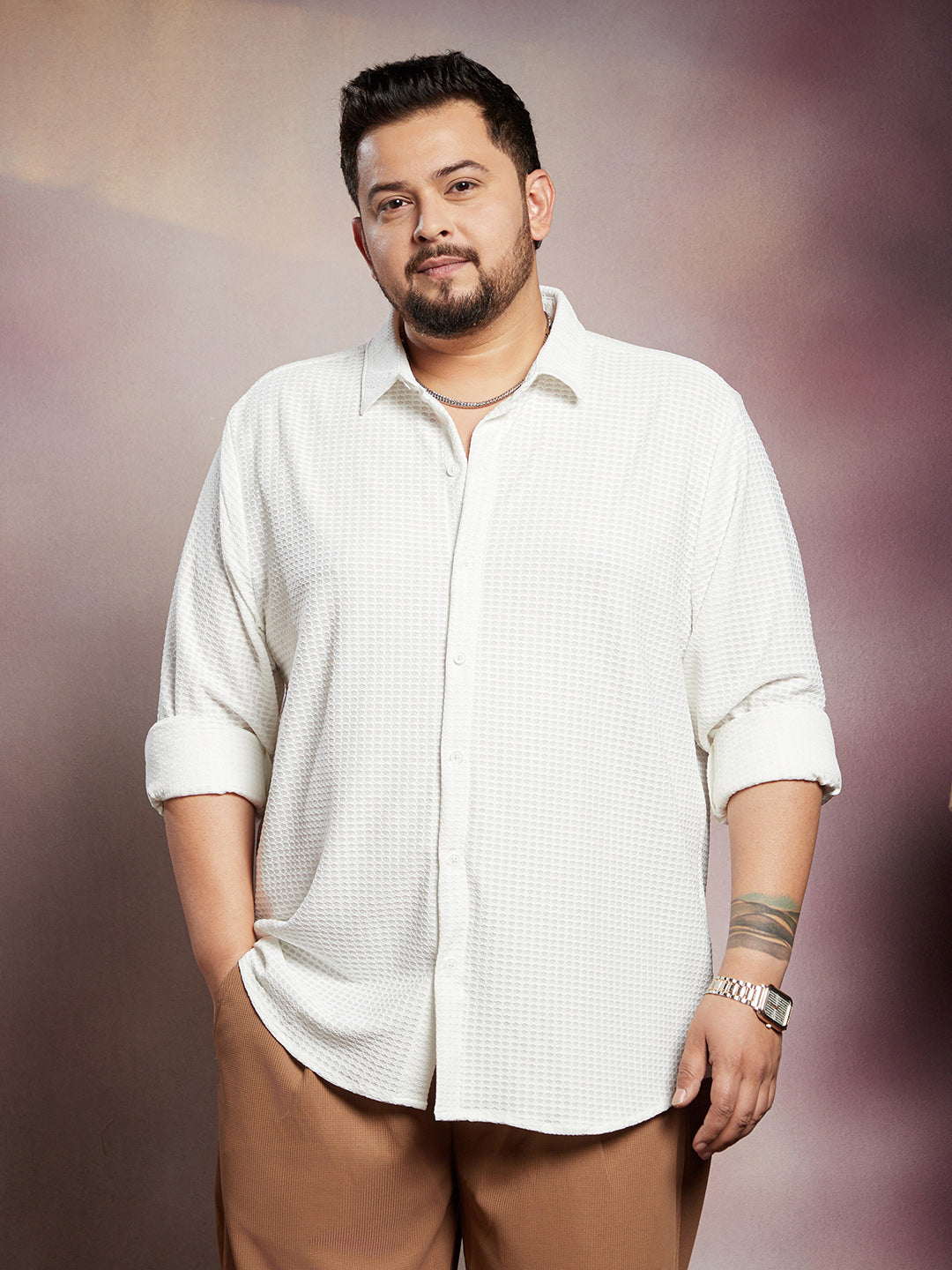 Hive-Weave Textured Shirt