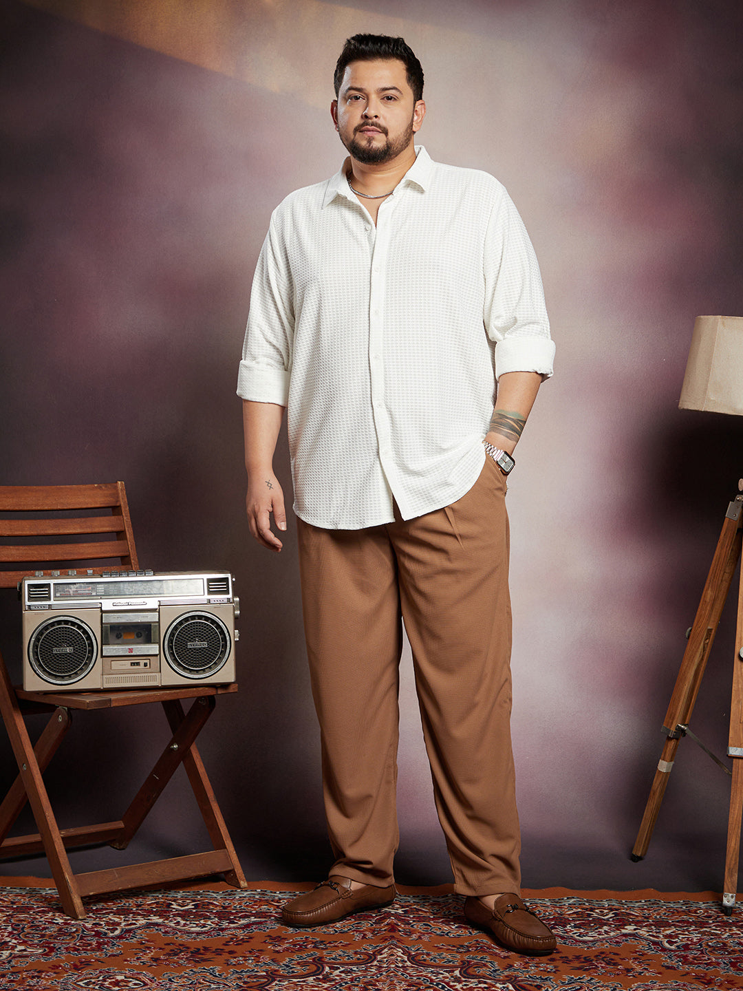 Hive-Weave Textured Shirt