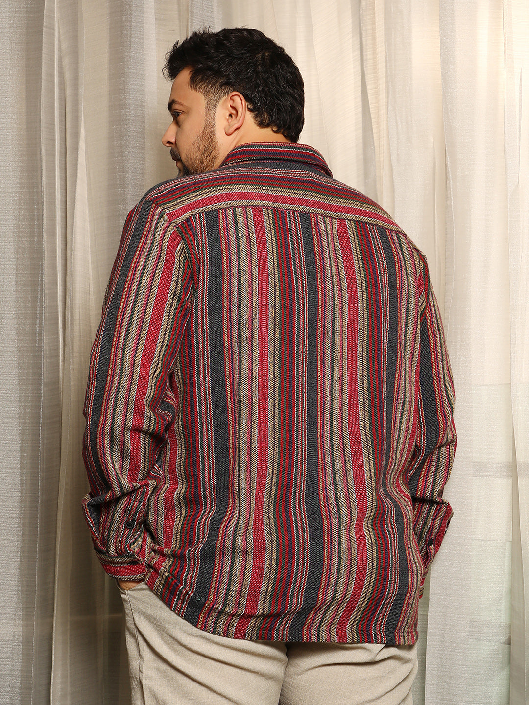 Multitrack-Striped Woven Shirt