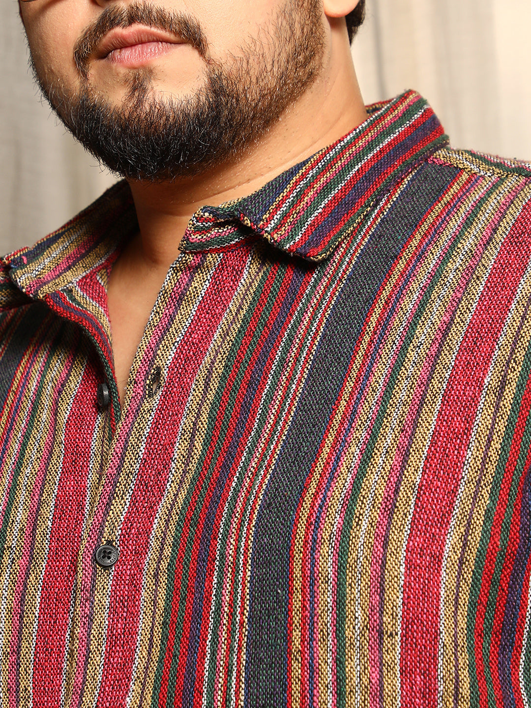 Multitrack-Striped Woven Shirt