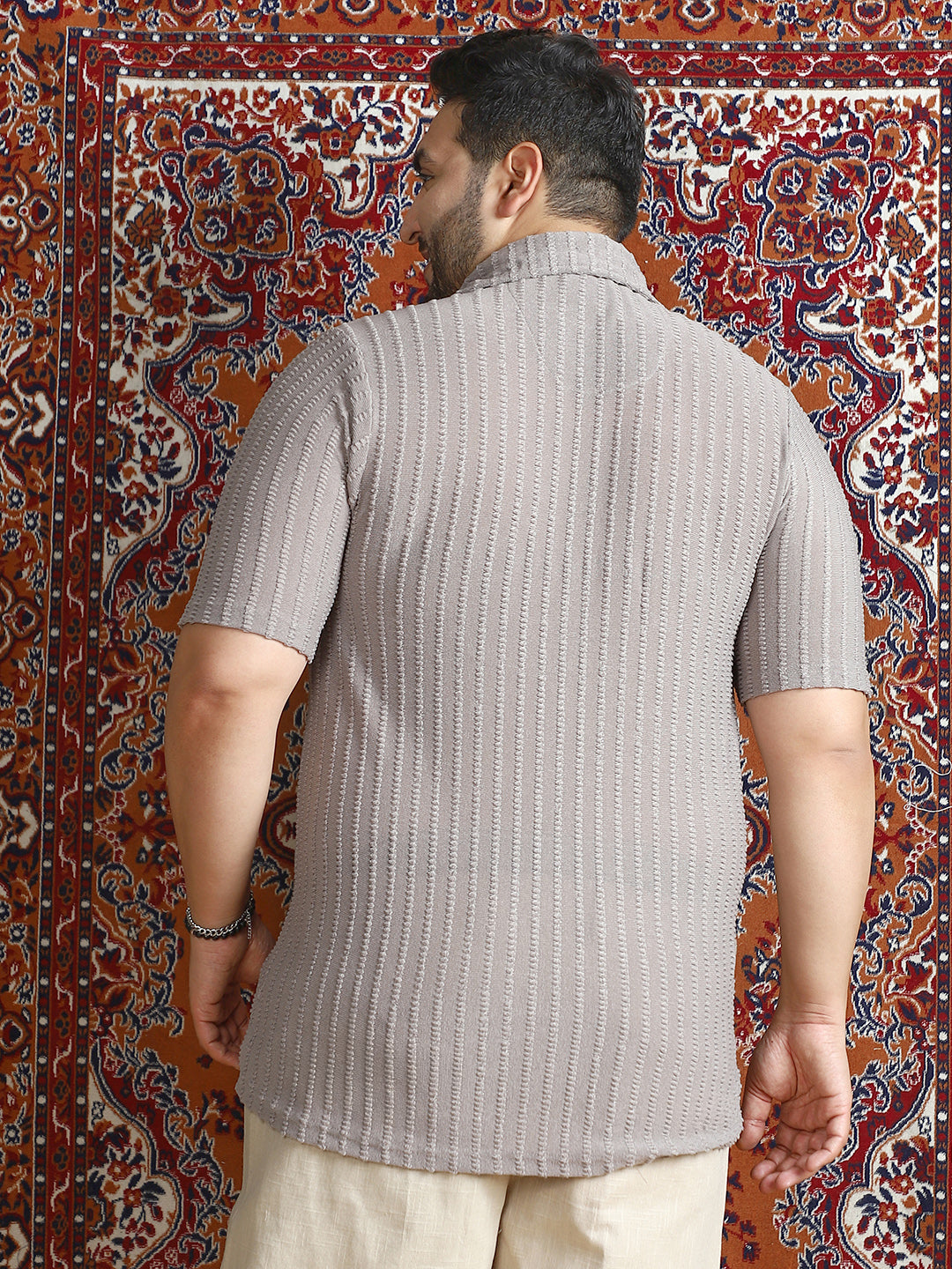 Cross-Stitch Stripe Knit Shirt
