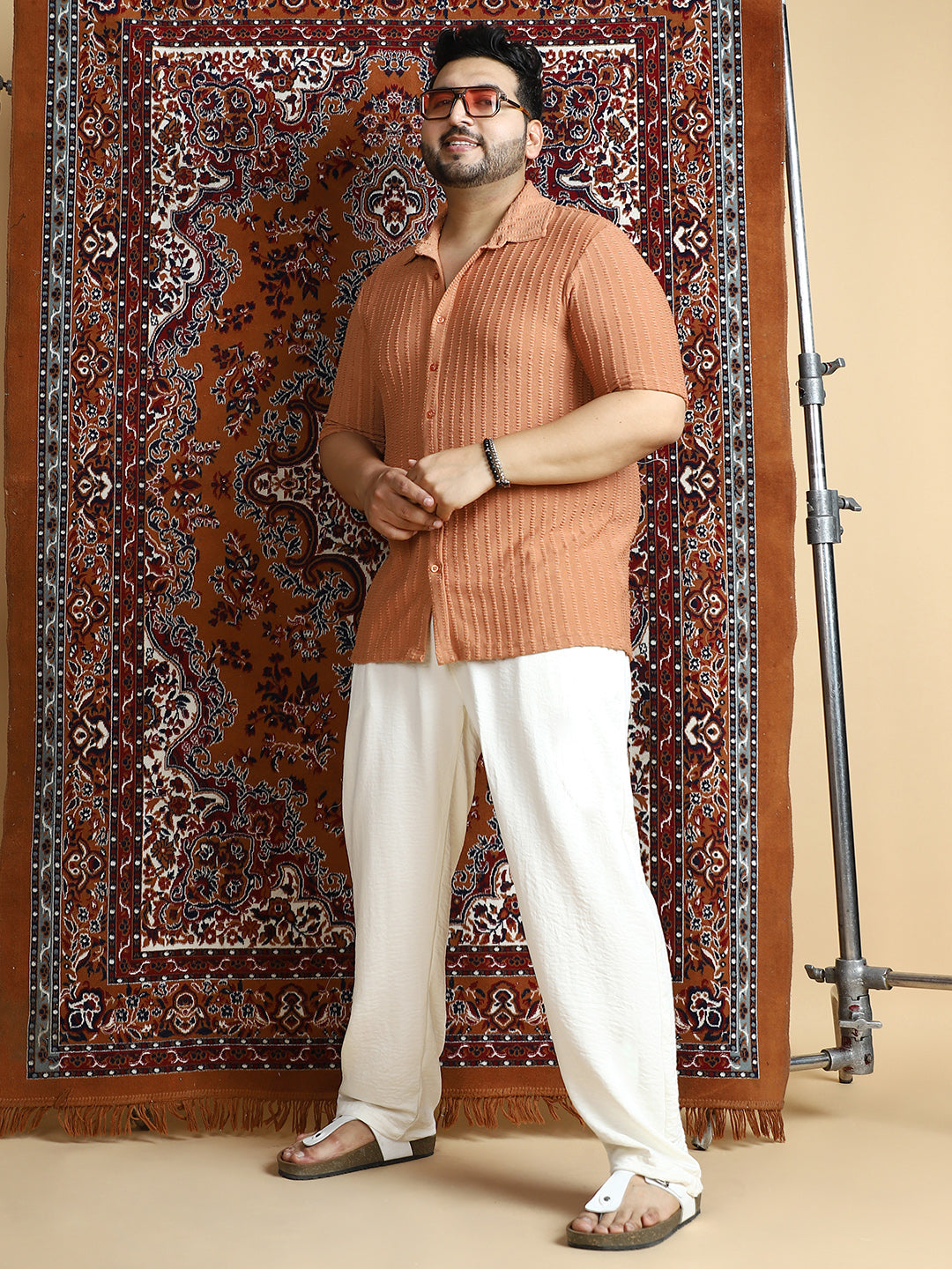 Cross-Stitch Stripe Knit Shirt