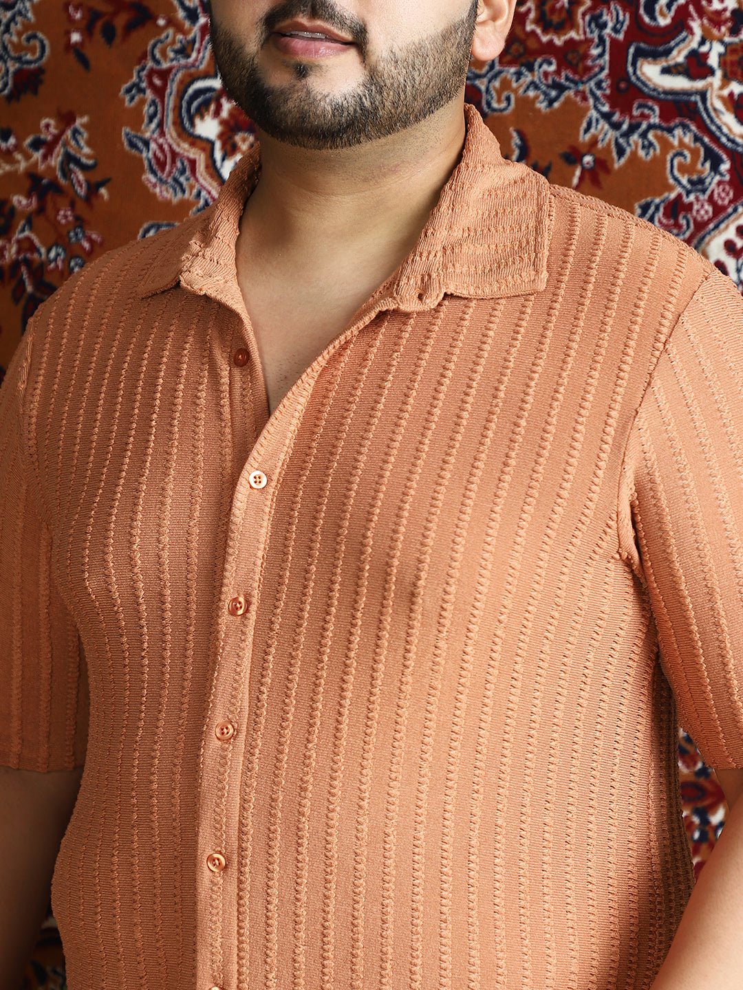 Cross-Stitch Stripe Knit Shirt