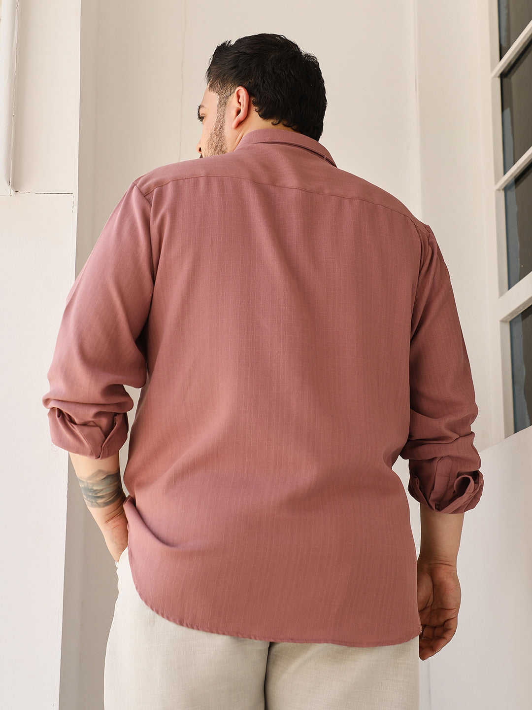 Solid-Woven Regular Shirt