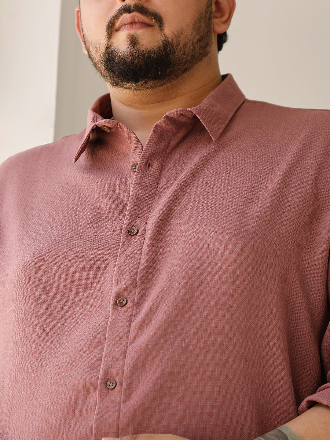 Solid-Woven Regular Shirt