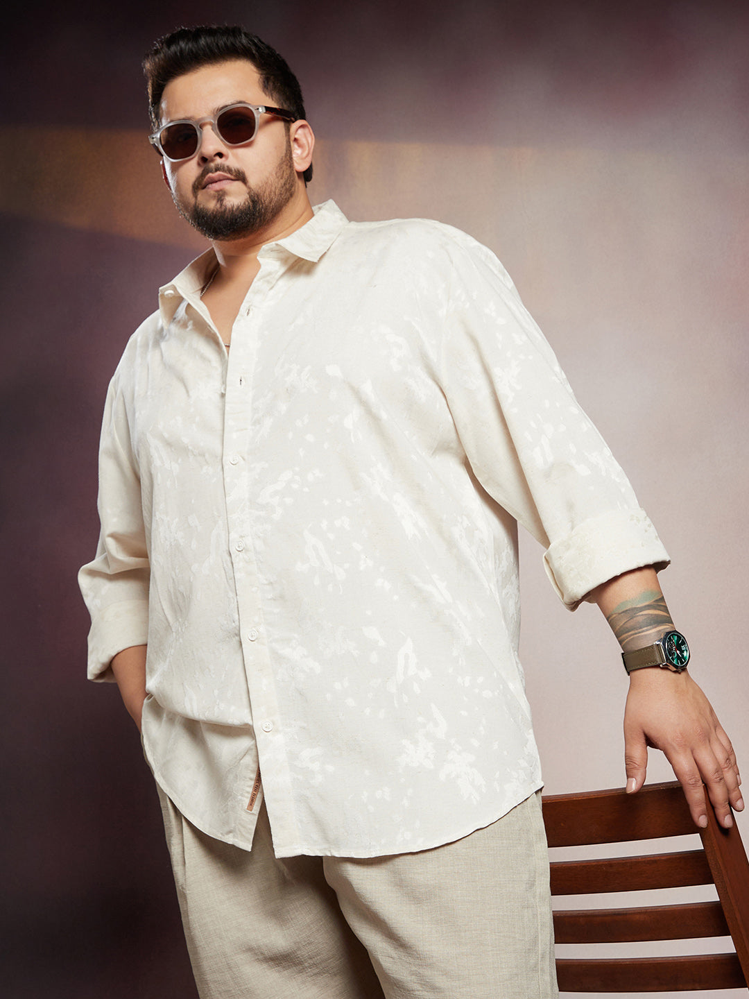 Splatter Self-Texture Shirt