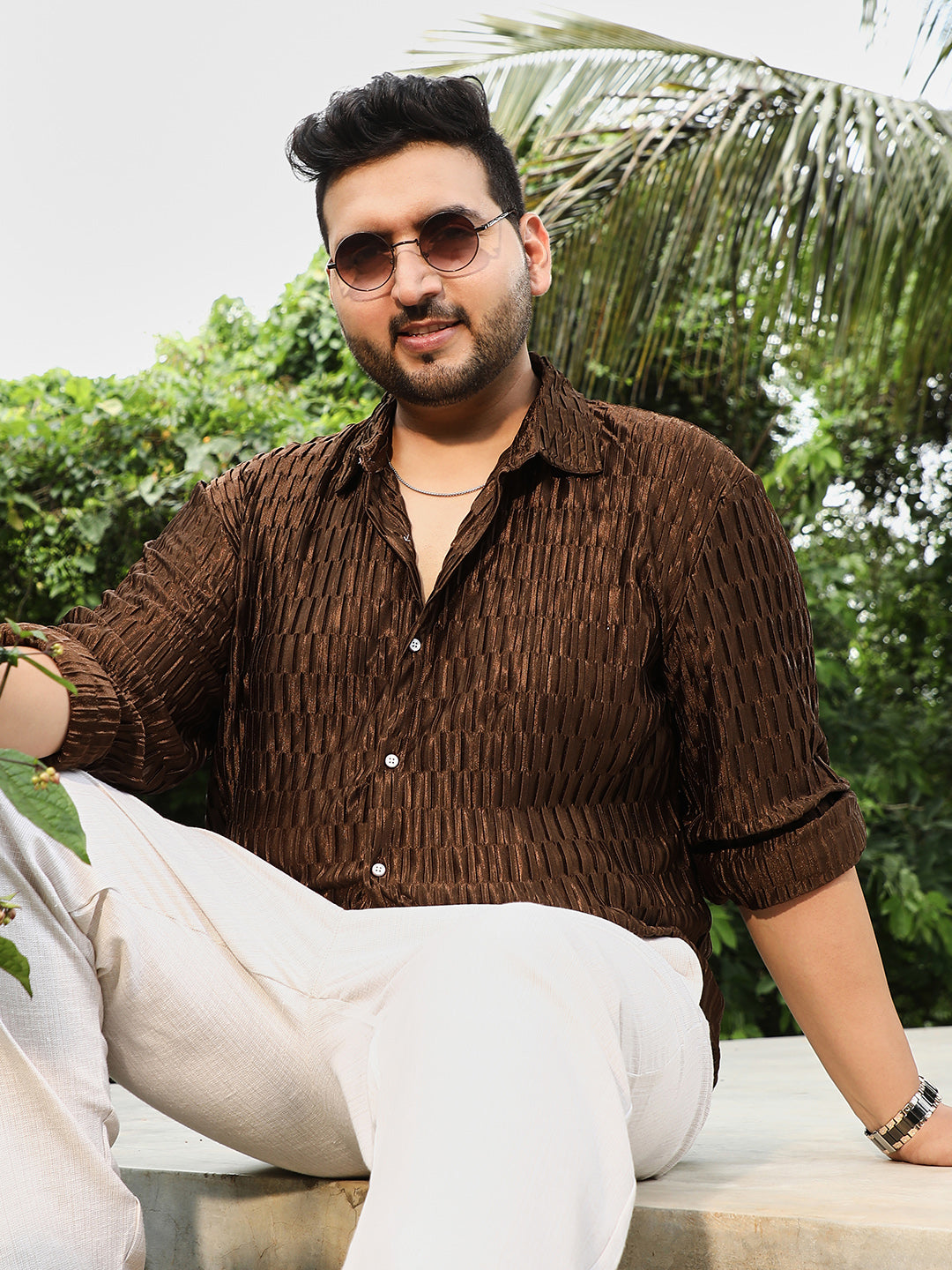 Ruche-Pleated Shirt