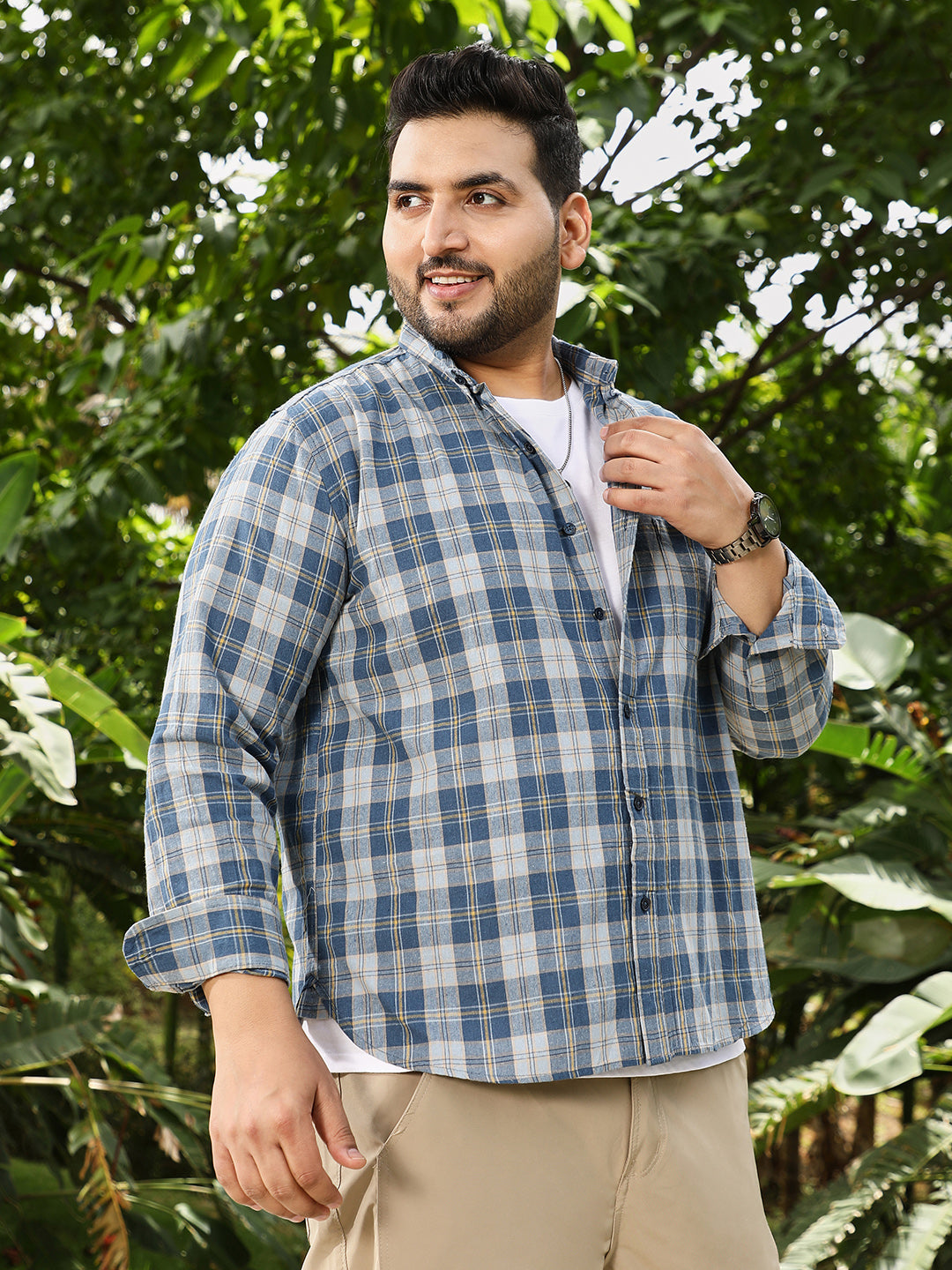 Button-Down Plaid Regular Shirt