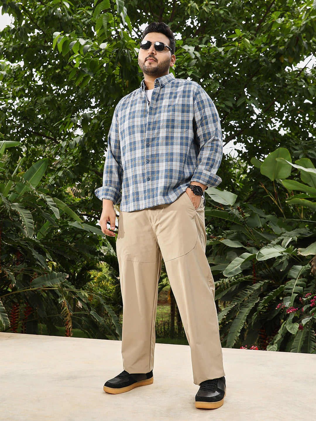 Button-Down Plaid Regular Shirt
