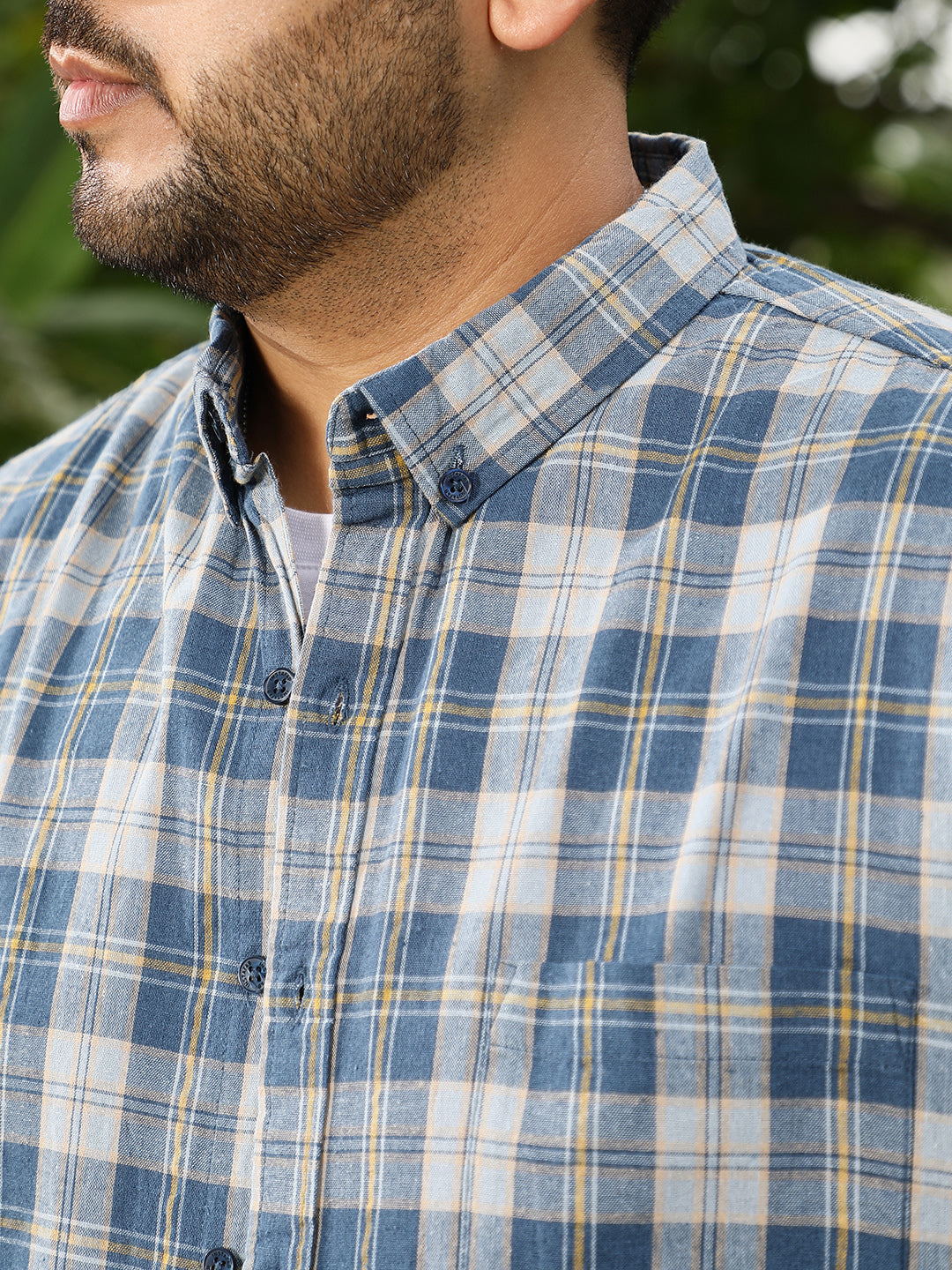 Button-Down Plaid Regular Shirt