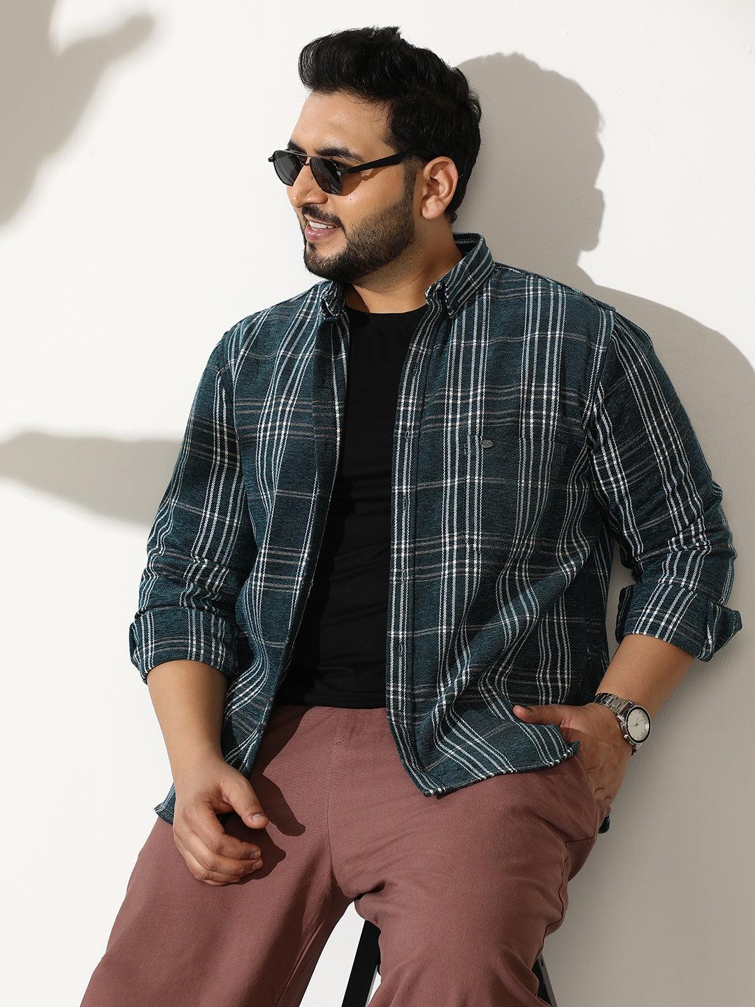 Plaid-Woven Regular Shirt